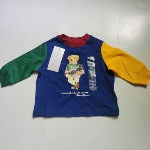 Ralph lauren NWT long sleve t-shirt, size 3 months old polo bear.